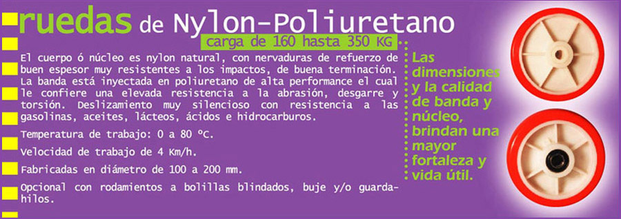 ruedas nylon poliuretano